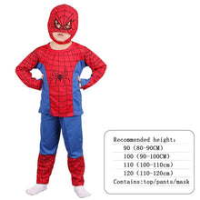 Load image into Gallery viewer, Halloween cosplay costume Set Spider mask Suit Party Costume Kids Long Sleeve spider Red man Performance Apparel Children&#39;s baby