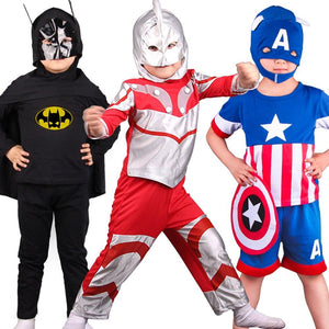 Halloween cosplay costume Set Spider mask Suit Party Costume Kids Long Sleeve spider Red man Performance Apparel Children's baby